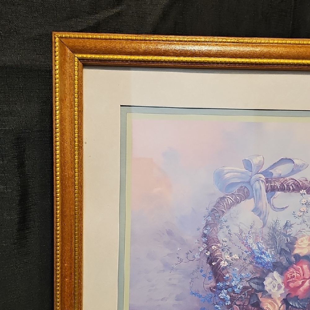 1994 Carl Valente " Roses In Wicker" - Picture 2 of 10
